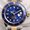 Rolex Submariner 16613 Steel & Gold Blue Second Hand Watch Collectors 2