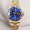 Rolex Submariner 16618 18K Yellow Gold Blue Dial & Bezel Second Hand Watch Collectors 1