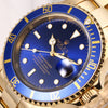 Rolex Submariner 16618 18K Yellow Gold Blue Dial & Bezel Second Hand Watch Collectors 4