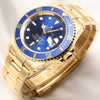 Rolex Submariner 16618 18K Yellow Gold Blue Second Hand Watch Collectors 3