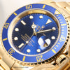 Rolex Submariner 16618 18K Yellow Gold Blue Second Hand Watch Collectors 4