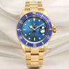 Rolex Submariner 16618 18K Yellow Gold Second Hand Watch Collectors 1