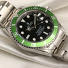 Rolex Submariner Anniversary 16610LV Green Bezel Black Dial Kermit Stainless Steel Second Hand Watch Collectors 6