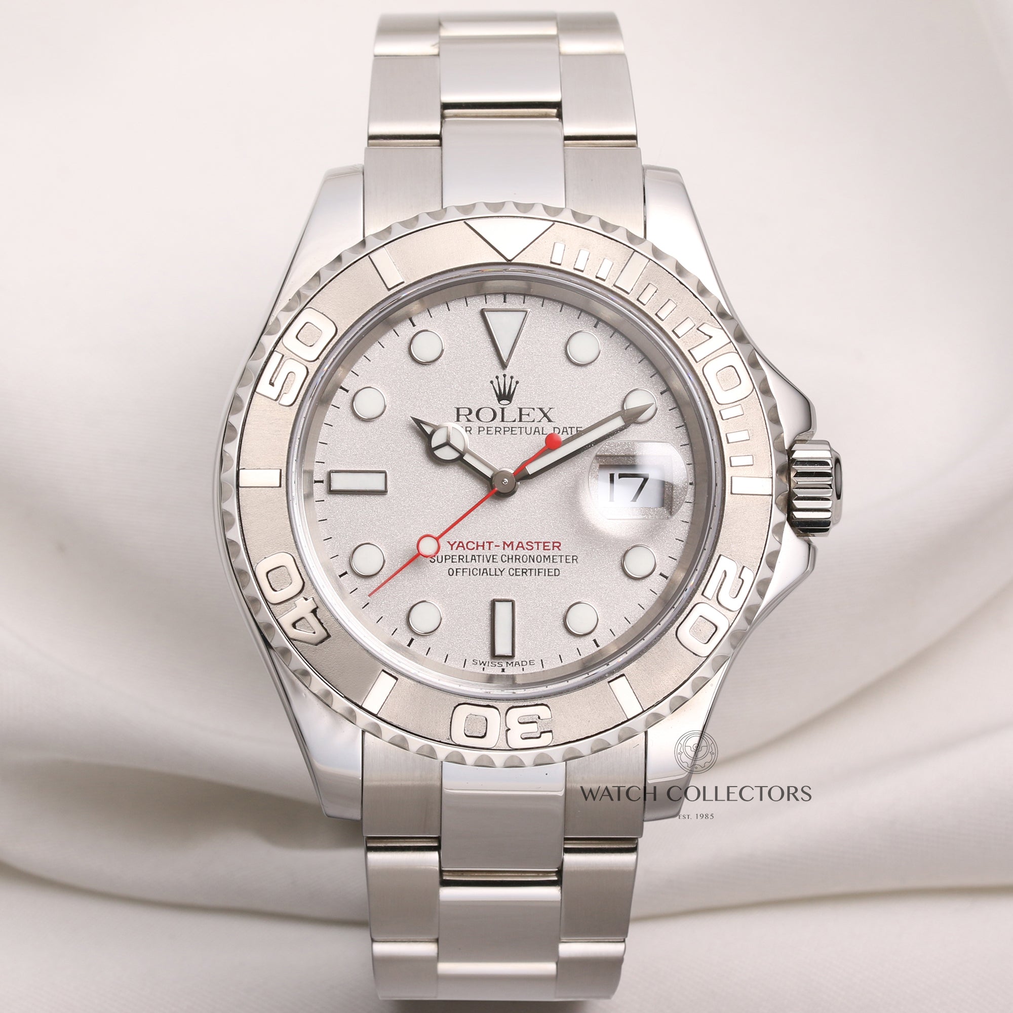 Rolex-Yacht-Master-16622-Stainless-Steel-Platinum-Bezel-Second-Hand-Watch-Collectors-1