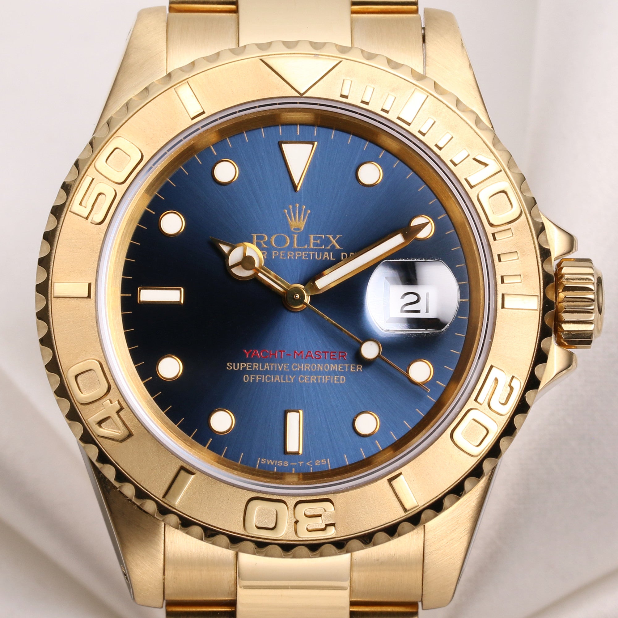 Rolex Yacht-Master 16628 18K Yellow Gold Blue Dial Second Hand Watch Collectors 2