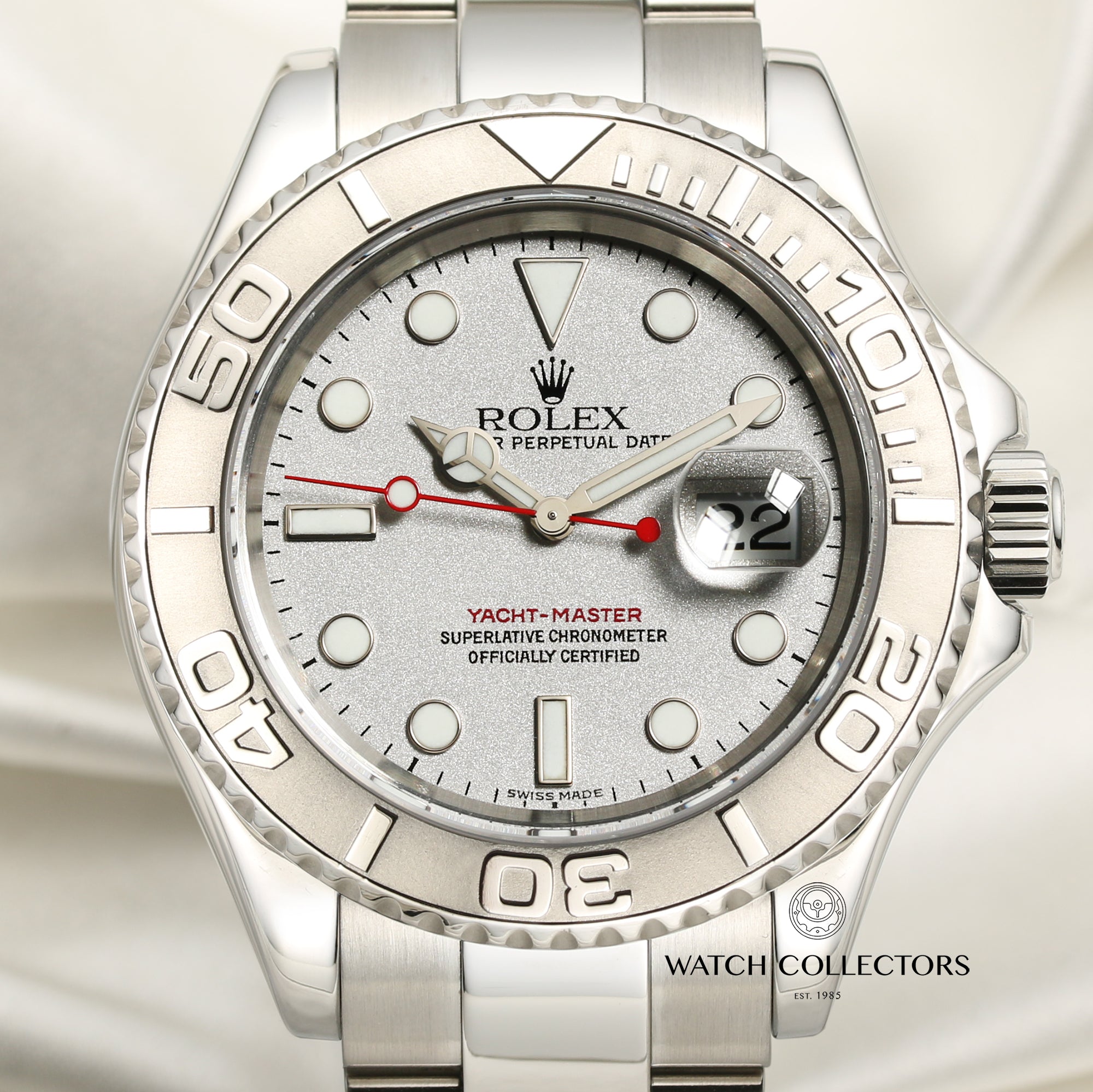 Rolex Yachtmaster 16622 Stainless Steel Platinum Second Hand Watch Collectors 2