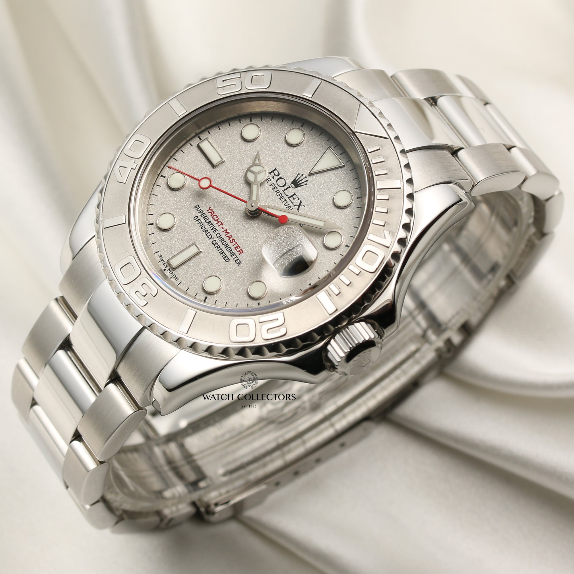 Rolex Yachtmaster 16622 Stainless Steel Platinum Second Hand Watch Collectors 3
