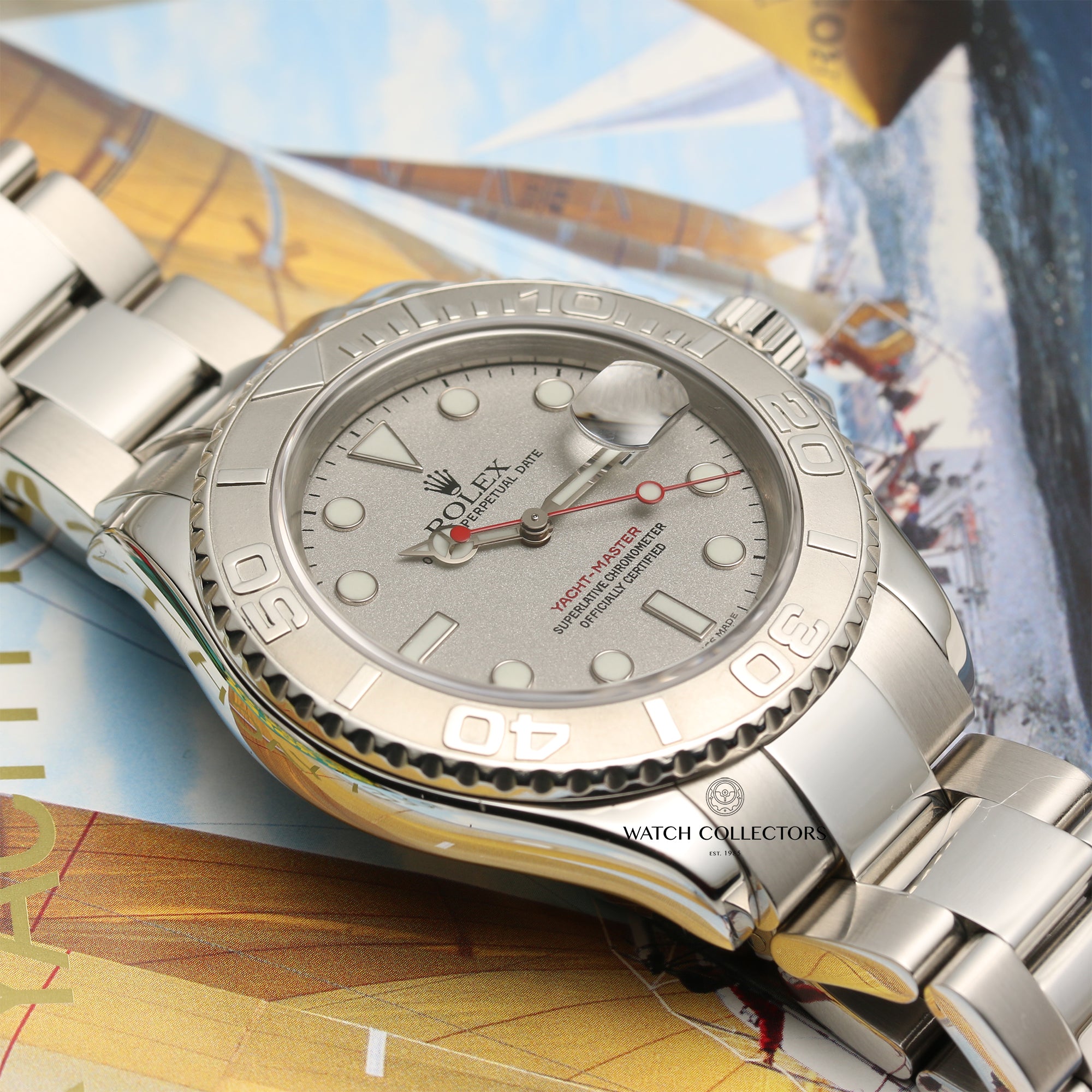 Rolex Yachtmaster 16622 Stainless Steel Platinum Second Hand Watch Collectors 5
