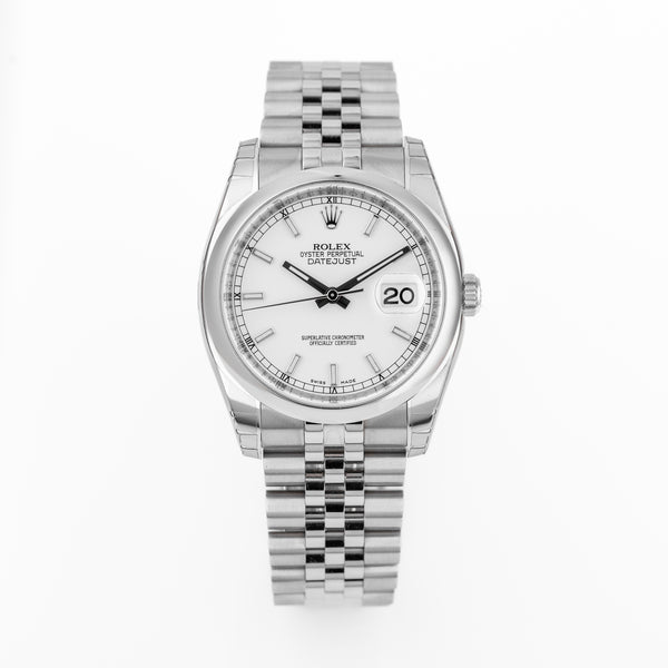 Unworn Rolex DateJust | REF. 116200 | White Dial | Box & Papers | 2010 | Stainless Steel