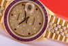 Rolex Lady DateJust | REF. 69098 | Gold Diamond Dial | Ruby Baguette Bezel & Hours | Diamond Bracelet | 1986 | 18k Yellow Gold