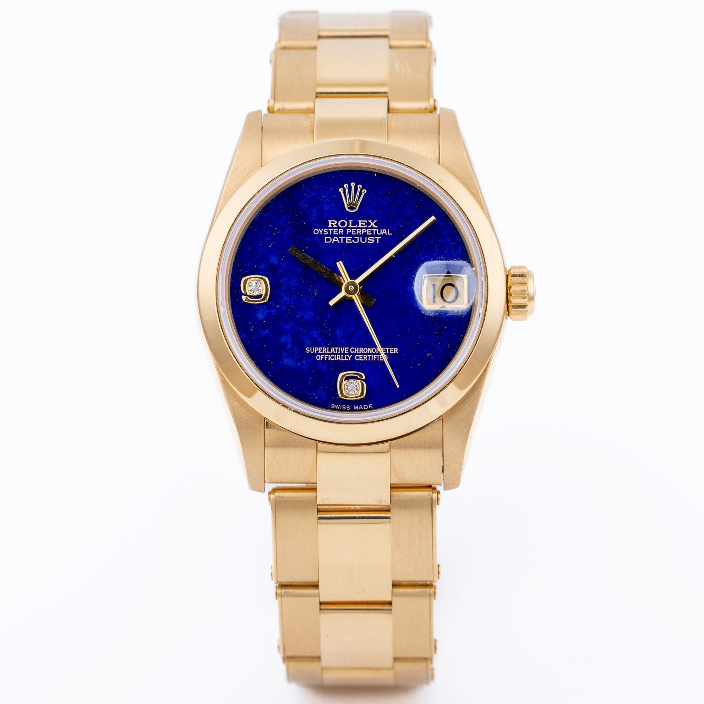 Rolex DateJust | REF. 68248 | 31mm | Lapis Lazuli Diamond Dial | 18k Yellow Gold | Midsize