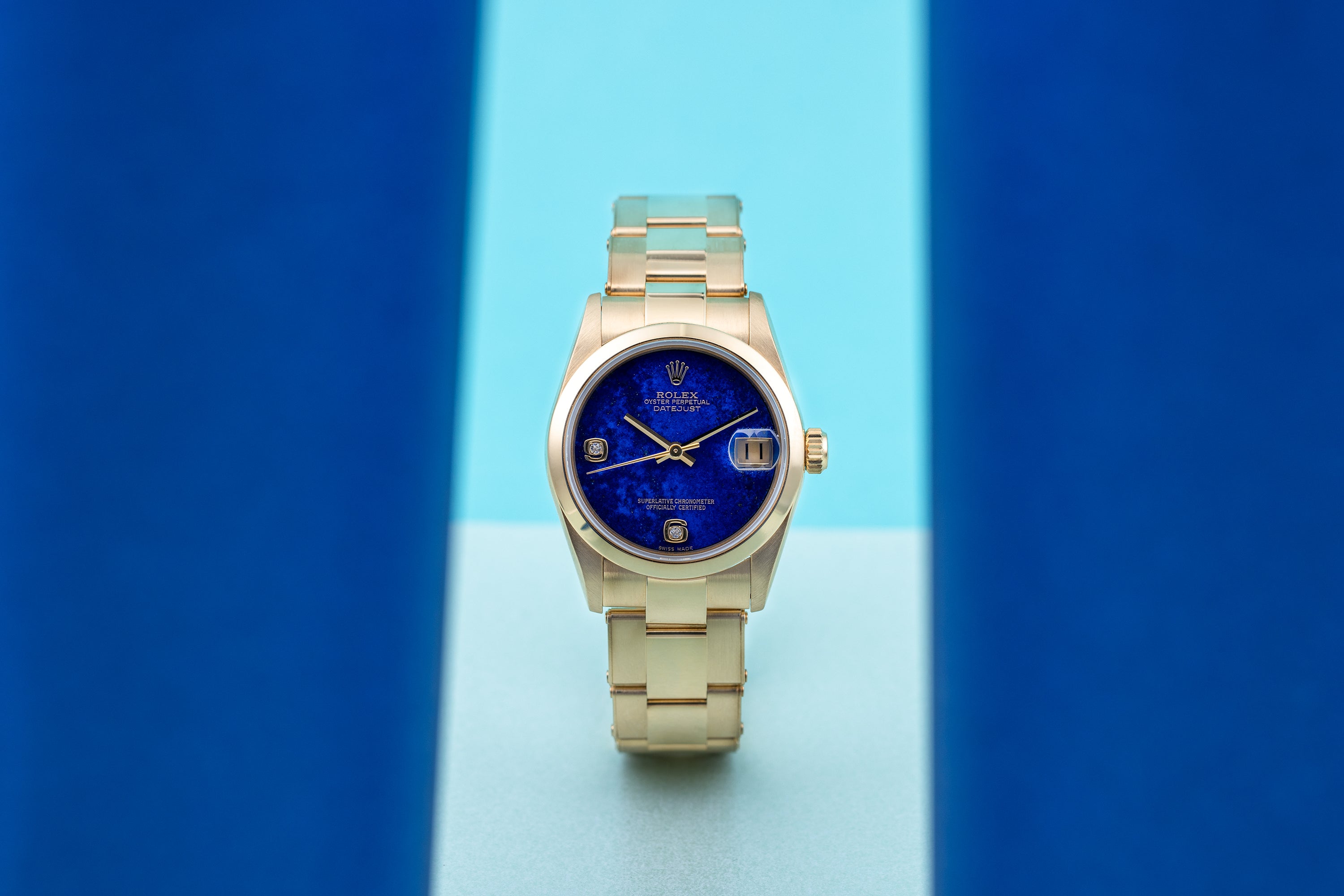 Rolex DateJust | REF. 68248 | 31mm | Lapis Lazuli Diamond Dial | 18k Yellow Gold | Midsize
