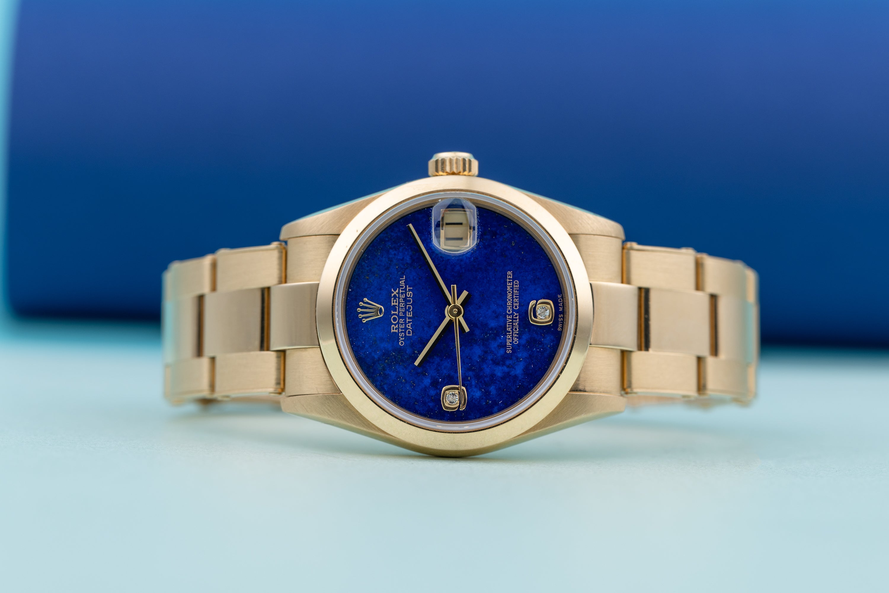 Rolex DateJust | REF. 68248 | 31mm | Lapis Lazuli Diamond Dial | 18k Yellow Gold | Midsize