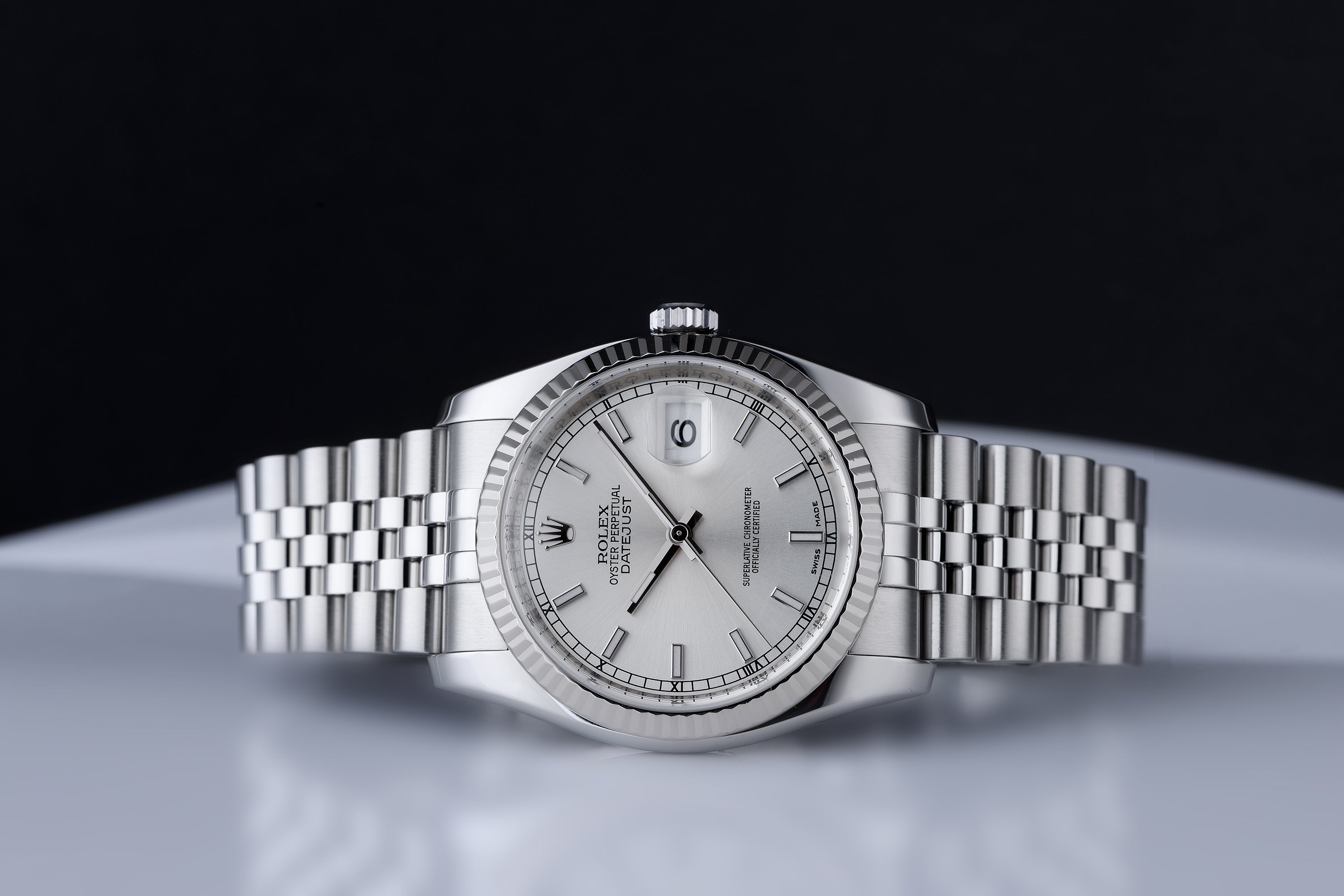 Rolex DateJust 36mm | REF. 116234 | Silver Dial | Box & Papers | Steel & 18k White Gold bezel | 2009