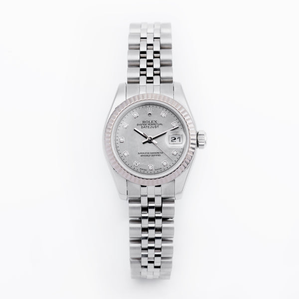 Rolex Lady DateJust 26mm | REF. 179174 | Mother of Pearl Diamond Dial | Stainless Steel & 18k White Gold Bezel