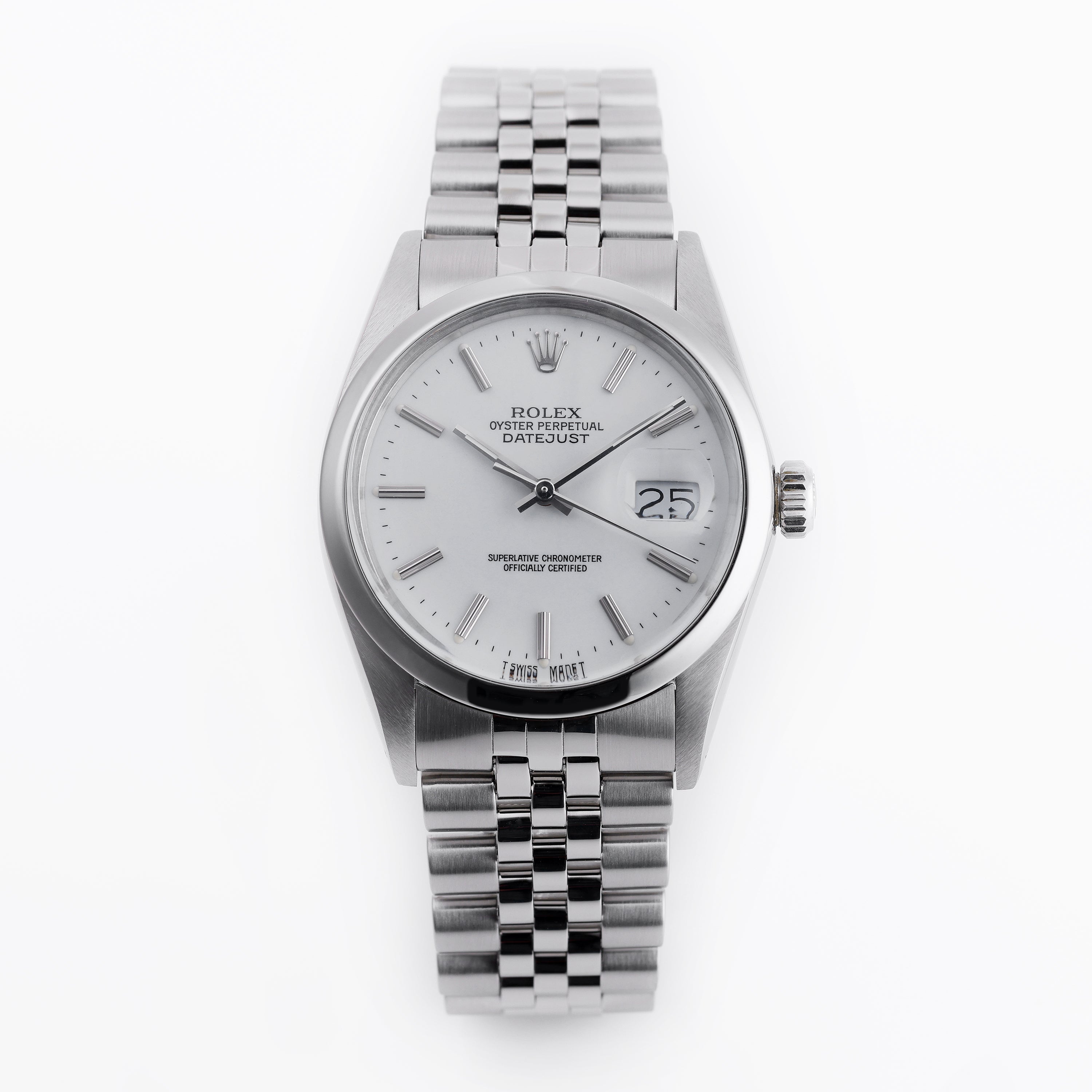 Rolex DateJust 36mm | REF. 16000 | White Porcelain Dial | Box & Papers | Stainless Steel | 1988