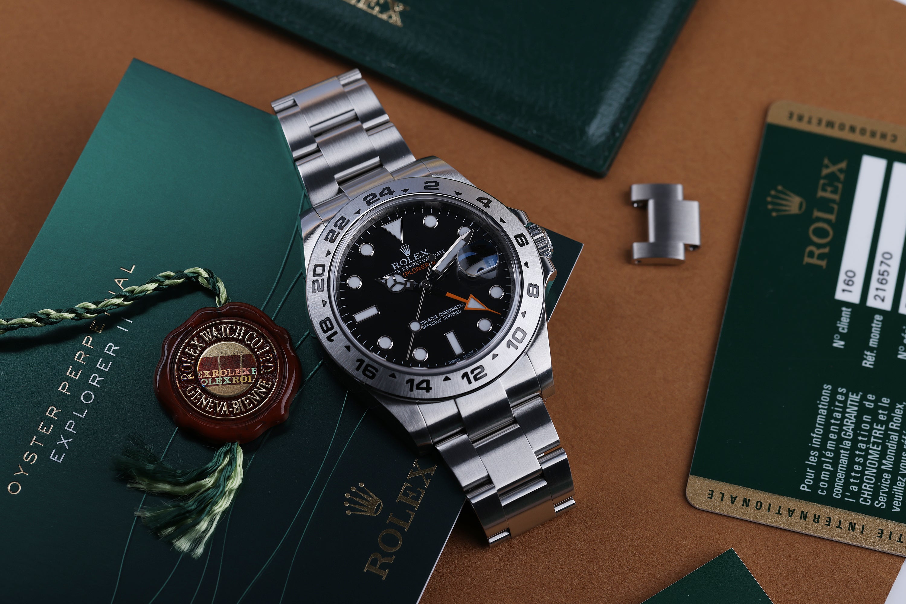 Rolex Explorer II | REF. 216570 | Black Dial | Stainless Steel | 2014 | Box & Papers