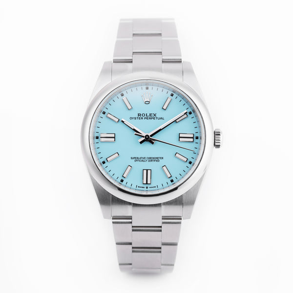Unworn Rolex Oyster Perpetual 41mm | REF. 124300 | Tiffany Blue Dial | Box & Papers | 2022