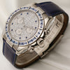 Unpolished Rare Rolex Daytona 116589 18K White Gold Pave Dial Light Sapphire Bezel Second Hand Watch Collectors 2