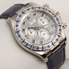 Unpolished Rare Rolex Daytona 116589 18K White Gold Pave Dial Light Sapphire Bezel Second Hand Watch Collectors 3