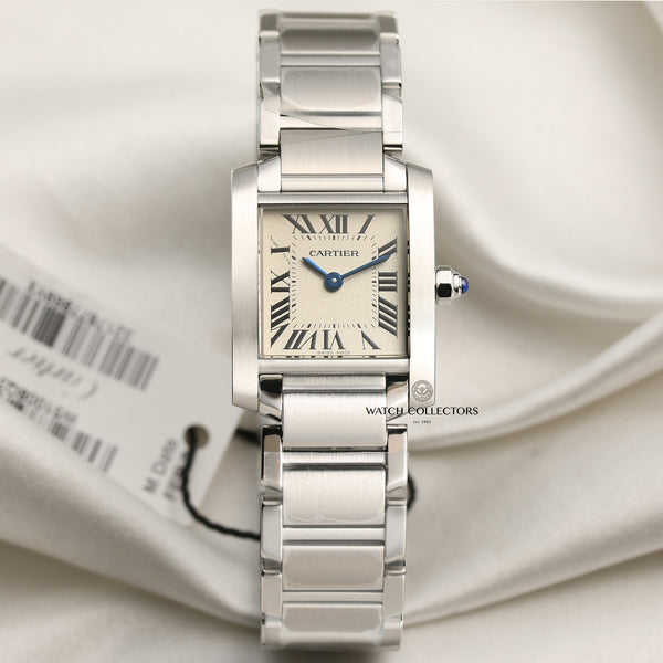 Unworn Cartier Tank Francaisse Stainless Steel Second Hand Watch Collectors 1