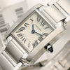 Unworn Cartier Tank Francaisse Stainless Steel Second Hand Watch Collectors 4