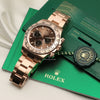 Unworn Full Set Rolex Daytona 116505 18K Rose Gold Chocolate Dial Second Hand Watch Collectors 10