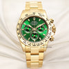 Unworn-Full-Set-Rolex-Daytona-116508-18K-Yellow-Gold-Green-Dial-Second-Hand-Watch-Collectors-1