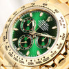 Unworn Full Set Rolex Daytona 116508 18K Yellow Gold Green Dial Second Hand Watch Collectors 4