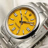 Unworn Full Set Rolex Oyster Perpetual 124300 Yellow Dial Stainless Steel Second Hand Watch Collectors 4