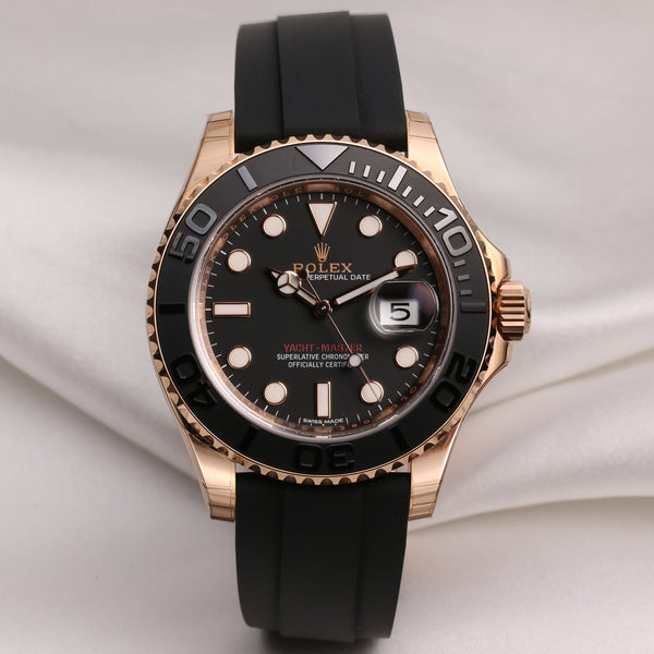 Unworn Full-Set Rolex Yacht-Master II 116655 18K Rose Gold Rubber Strap & Bezel Second Hand Watch Collectors 1