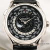 Unworn Patek Philippe World Time 5575G-001 2014 Anniversary 18K White Gold Second Hand Watch Collectors 2