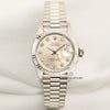Unworn Rolex DateJust 69179 18K White Gold Silver Diamond Dial Second Hand Watch Collectors 1