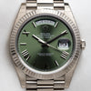Unworn Rolex Day-Date 228239 Olive Dial 18K White Gold Second Hand Watch Collectors 2