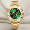 Unworn Rolex Daytona 116508 18K Yellow Gold Green Dial Second Hand Watch Collectors 1