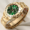 Unworn Rolex Daytona 116508 18K Yellow Gold Green Dial Second Hand Watch Collectors 3