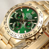 Unworn Rolex Daytona 116508 18K Yellow Gold Green Dial Second Hand Watch Collectors 4