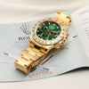 Unworn Rolex Daytona 116508 18K Yellow Gold Green Dial Second Hand Watch Collectors 5
