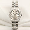 Unworn Rolex Lady DateJust 179174 Stainless Steel & 18K White Gold Bezel Silver Diamond Dial Second Hand Watch Collectors 1