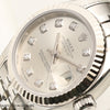 Unworn Rolex Lady DateJust 179174 Stainless Steel & 18K White Gold Bezel Silver Diamond Dial Second Hand Watch Collectors 4