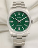 Unworn Rolex Oyster Perpetual 124300 Green Stainless Steel Second Hand Watch Collectors 1