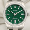 Unworn Rolex Oyster Perpetual 124300 Green Stainless Steel Second Hand Watch Collectors 2