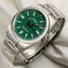 Unworn Rolex Oyster Perpetual 124300 Green Stainless Steel Second Hand Watch Collectors 3