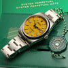 Unworn Rolex Oyster Perpetual 124300 Yellow Stainless Steel Second Hand Watch Collectors 10