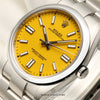 Unworn Rolex Oyster Perpetual 124300 Yellow Stainless Steel Second Hand Watch Collectors 4