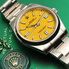 Unworn Rolex Oyster Perpetual 124300 Yellow Stainless Steel Second Hand Watch Collectors 5