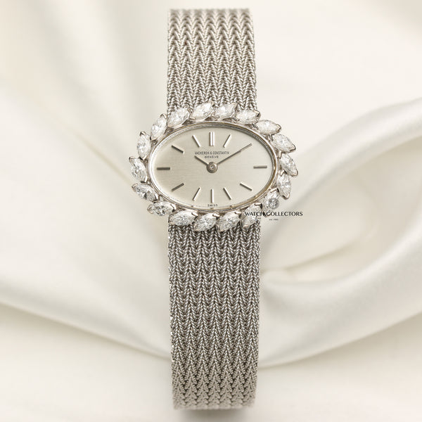 Vacheron Constantin 18K White Gold Marquise Diamond Bezel Second Hand Watch Collectors 1