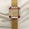 Vacheron Constantin 18K Yellow Gold Pave Dial Diamond & Ruby Bezel Second Hand Watch Collectors 1