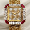 Vacheron Constantin 18K Yellow Gold Pave Dial Diamond & Ruby Bezel Second Hand Watch Collectors 2