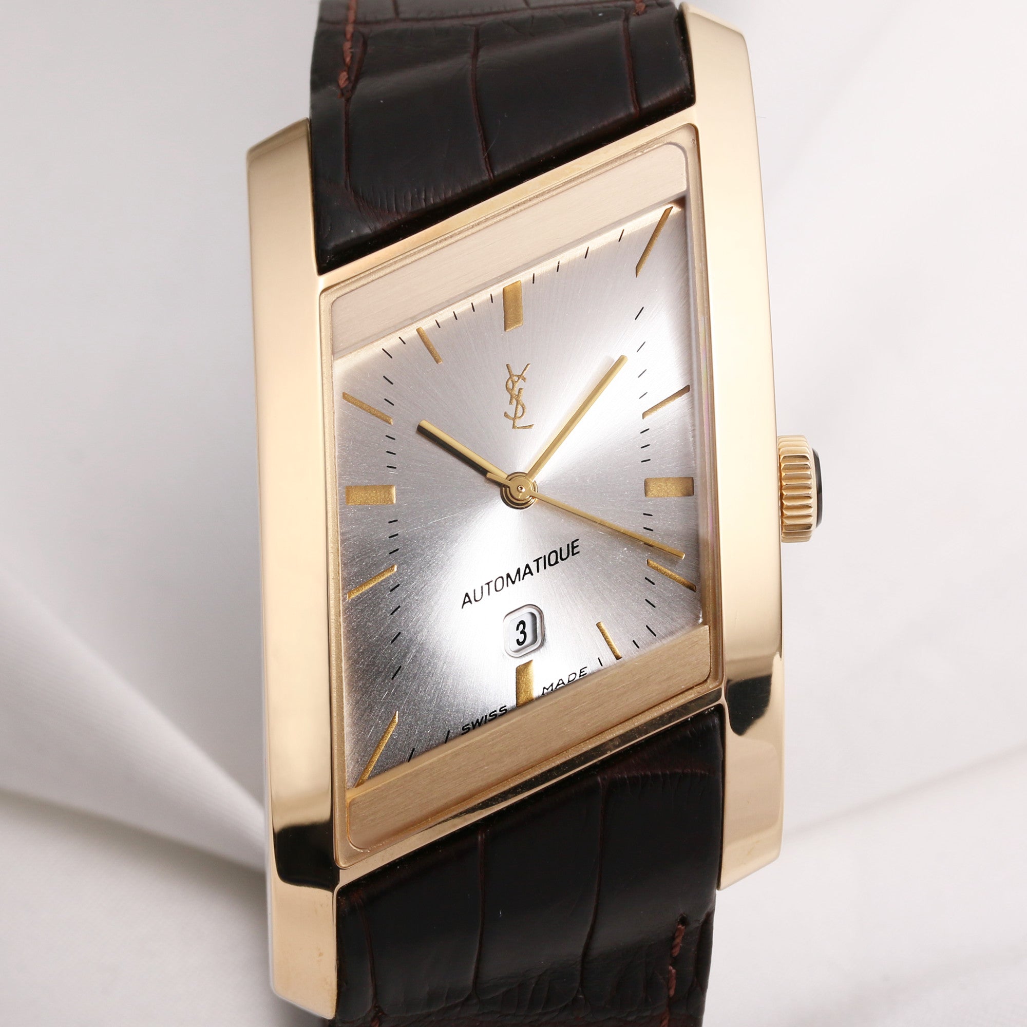 Yves Saint Laurent 18K Yellow Gold Second Hand Watch Collectors 2
